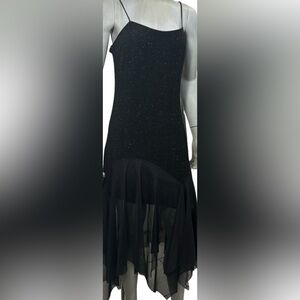 Black Sparkle Sleeveless vintage bari jay dress